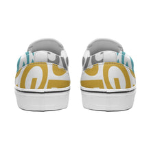 Cargar imagen en el visor de la galería, Zapatos de Lienzo sin Cordones Diseño Simétrico para Mujer Hombre FS0811005 Personalizados con Impresión Completa con Foto Logo Patrón Texto