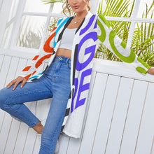 Cargar imagen en el visor de la galería, Cárdigan Blusa de longitud media fresco para mujer NZ060 Personalizado con Impresión Completa de múltiples imágenes con Foto Logo Patrón Texto