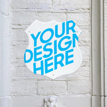 Cargar imagen en el visor de la galería, Pintura Colgante de Hierro (Forma de Escudo) con Impresión UV de Diseño Personalizado con Tus Fotos o Textos Online