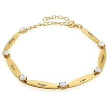 Cargar imagen en el visor de la galería, Pulsera de plata de ley 925 con circonita cúbica brillante Chapada en Oro Rosa de 18 Quilates para mujer hombre S0013 Personalizada