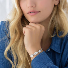 Cargar imagen en el visor de la galería, Pulsera de Piezas Ovaladas de Plata 925 / Cobre Chapado en Oro / Oro Rosa S0023 Personalizada Grabada con Texto Nombre