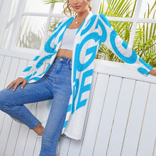 Cargar imagen en el visor de la galería, Cárdigan Blusa de longitud media fresco para mujer NZ060 Personalizado con Impresión Completa de una imagen con Foto Logo Patrón Texto