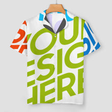 Cargar imagen en el visor de la galería, Conjunto de pijama de satén de seda para mujer conjunto de ropa de dormir de dos piezas con botones personalizado con patrón foto texto (impresión de imágenes múltiples)