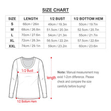 Cargar imagen en el visor de la galería, Camiseta Blusa de Moda Estilo Casual Sueltas Holgada Manga Larga Cuello Redondo para Mujer NZ051 Personalizada con Impresión Completa de múltiples imágenes con Foto Logo Patrón Texto
