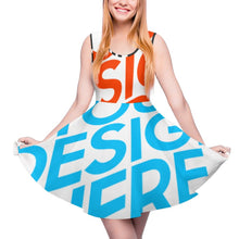 Cargar imagen en el visor de la galería, Vestido Volantes Grandes sin Mangas Cuello Redondo para mujer TQ NZ2202050 Personalizado de múltiples imágenes con impresión completa con Foto Logo Patrón Texto