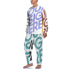 Cargar imagen en el visor de la galería, Traje de Pijama de dos piezas / Ropa de Casa cuello redondo manga larga para hombre JJ1201 Personalizada con Impresión Completa de múltiples imágenes con Foto Logo Patrón Texto