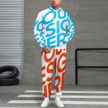 Cargar imagen en el visor de la galería, Conjuntos de sudadera y pantalones deportivos para mujeres y hombres personalizado con patrón foto texto (impresión de imagen única)