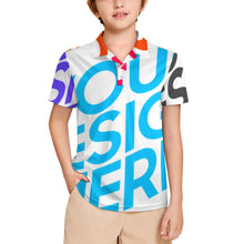 Cargar imagen en el visor de la galería, Polo de manga corta para niños pequeños de 3 a 16 años J62T personalizado con patrón foto texto (impresión de imágenes múltiples)