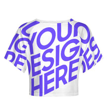 Cargar imagen en el visor de la galería, Camiseta crop top fluida para mujer NT29 con mangas cortas personalizada con fotos imágenes texto (impresión de imagen única)
