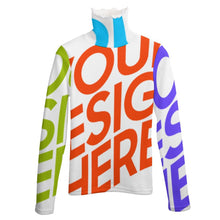 Cargar imagen en el visor de la galería, Suéter Jersey ligero elástico de cuello alto para mujer MY08 Personalizado con Impresión Completa de múltiples imágenes con Foto Logo Patrón Texto