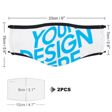 Cargar imagen en el visor de la galería, Máscara Mascarilla con Dos Filtros de Poliéster con Impresión de Diseño Personalizado Personalizada con Foto, Texto o Logo