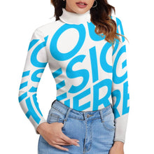Cargar imagen en el visor de la galería, Suéter Jersey ligero elástico de cuello alto para mujer MY08 Personalizado con Impresión Completa de una imagen con Foto Logo Patrón Texto