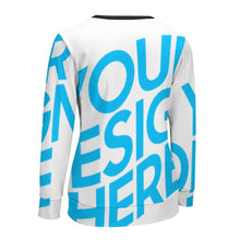 Cargar imagen en el visor de la galería, Camiseta Blusa de Moda Estilo Casual Sueltas Holgada Manga Larga Cuello Redondo para Mujer NZ051 Personalizada con Impresión Completa de una imagen con Foto Logo Patrón Texto