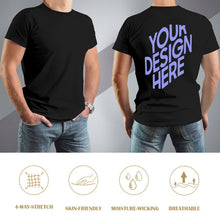 Cargar imagen en el visor de la galería, Camiseta 100% Algodón de manga corta suave para hombre FS0803130 Personalizada con Impresión Trasera de una imagen con Foto Logo Patrón Texto