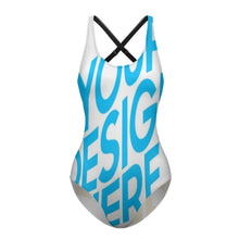 Cargar imagen en el visor de la galería, Bañador / Bikini de Una Pieza con Tirantes Cruzados de Mujer LT3150 Personalizado con Foto Logo Patrón Texto (impresión Completa de múltiples imágenes)