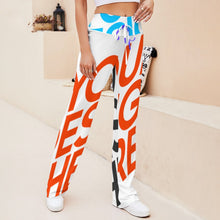 Cargar imagen en el visor de la galería, Pantalones de yoga rectos con cordones para mujer XP Personalizados con Impresión Completa de múltiples imágenes con Foto Logo Patrón Texto