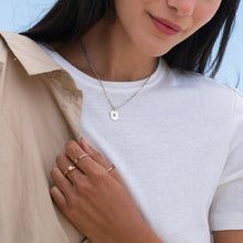 Cargar imagen en el visor de la galería, Collar con colgante hexagonal Longitud Ajustable en plata de ley 925 chapado de oro rosa de 18K para mujer hombre X0053 Personalizado con texto nombre