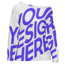Cargar imagen en el visor de la galería, Sudadera de mujer con hombros caídos ZQ personalizado con patrón foto texto (impresión de imagen única)