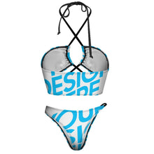 Cargar imagen en el visor de la galería, 2024 Bikini de mujer más nuevo 2 piezas Traje de baño ajustado sexy personalizado con patrón de texto de nombre (impresión de una sola imagen)