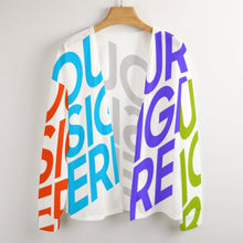 Cargar imagen en el visor de la galería, Cárdigan de punto casual con hombros caídos para mujer NZ055 Personalizado con Impresión Completa de múltiples imágenes con Foto Logo Patrón Texto