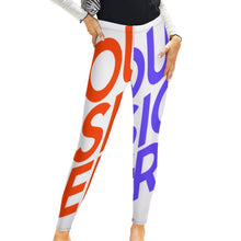 Cargar imagen en el visor de la galería, Leggings regulares pantalones deportivos de yoga casuales para mujer NZ205 Personalizados con Impresión Completa de múltiples imágenes con Foto Logo Patrón Texto