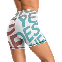 Cargar imagen en el visor de la galería, Leggings de Yoga Pantalones Cortos Deportivos Entrenamiento Cintura Alta para Mujer Y10A Personalizados con Impresión Completa de múltiples imágenes con Foto Logo Patrón Texto