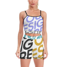 Cargar imagen en el visor de la galería, Conjunto De Yoga Traje Deportivo Ropa De Entrenamiento Gimnasio para Mujer T08 Personalizado con Impresión Completa de múltiples imágenes con Foto Logo Patrón Texto