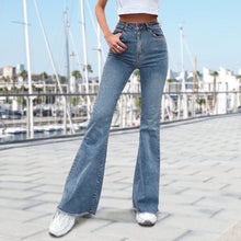 Cargar imagen en el visor de la galería, Pantalones vaqueros/ Jeans elásticos acampanados MC603 (imagen única) personalizados con foto, texto o logo