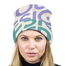 Cargar imagen en el visor de la galería, Gorro de Punto / Gorro Tejido con Estampado / Cálido Sombrero de Punto Unisex Adulto para Mujer Hombre FS0809066 Personalizado Impresion Completa de Múltiples Imágenes con Foto Logo Patrón Texto