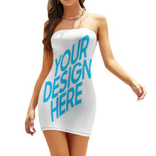 Cargar imagen en el visor de la galería, Vestido de Tubo sin Tirantes de Moda sin Mangas Sexy Ajustado para Mujer NZ010 Personalizado con Impresión Completa con Foto Logo Patrón Texto