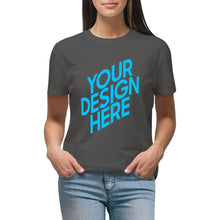 Cargar imagen en el visor de la galería, Camiseta 100% algodón suave casual talla grande manga corta para mujer FS0803125 Personalizada con Impresión Trasera de una imagen con Foto Logo Patrón Texto