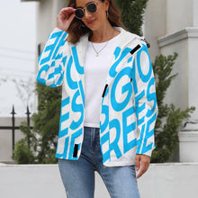 Cargar imagen en el visor de la galería, Chaqueta Corta de Manga Larga Forro Polar con Velcro de Moda Impermeable A681 Personalizada con Impresión Completa de una imagen con Foto Logo Patrón Texto