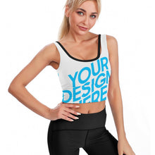 Cargar imagen en el visor de la galería, Sujetador Corto de Yoga Top Deportivo de entrenamiento para Mujer YJ023 con Diseño Personalizado con Impresión Completa de una imagen con Foto Logo Patrón Texto
