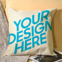 Cargar imagen en el visor de la galería, Funda de Cojín de Linaza con Impresión a Doble Cara de Diseño Personalizado con Tu Nombre o Imagen