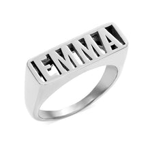 Cargar imagen en el visor de la galería, Anillo ahuecado J0007 Personalizado para mujer hombre de cobre grabado con txeto nombre