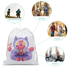 Cargar imagen en el visor de la galería, Mochila Bolsa con cordones de cierre de lienzo para gimnasio o deportes, grande, bolsa grande, Viajar XB0604001 Personalizada con Foto, Texto o Logo