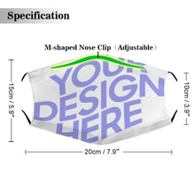 Cargar imagen en el visor de la galería, Mascarilla Reutilizable Lavable Higiénica Ajustable sin Filtro para Adultos Mujer Hombre JJ0521190 Personalizada Impresion Completa de 2 Imágenes Diferentes con Foto Logo Patrón Texto
