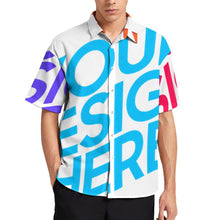 Cargar imagen en el visor de la galería, Camisa de manga corta sin bolsillo para hombre AY005 personalizado con patrón foto texto