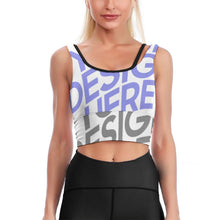 Cargar imagen en el visor de la galería, Top de Yoga Sujetador Deportivo de gimnasio entrenamiento para Mujer YJ023 Personalizado con Impresión Completa de múltiples imágenes con Foto Logo Patrón Texto