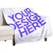 Cargar imagen en el visor de la galería, Manta de franela para sofá de peluche, adecuada para el hogar y para llevar personalizado con patrón foto texto (versión vertical)