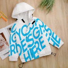 Cargar imagen en el visor de la galería, Chaqueta con capucha velcro manga larga para niños niñas A541 Personalizada con Impresión Completa de una imagen con Foto Logo Patrón Texto