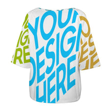 Cargar imagen en el visor de la galería, Camiseta Sexy hombro descubierto manga media para mujer BAT Personalizada con Impresión Completa de múltiples imágenes con Foto Logo Patrón Texto