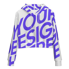 Cargar imagen en el visor de la galería, Sudadera corta de manga larga con cuello redondo y cordón para mujer MWZXU029 personalizado con patrón foto texto (impresión de imagen única)