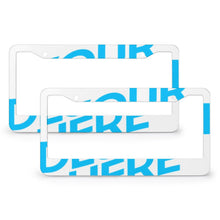 Cargar imagen en el visor de la galería, Marco de placa de matrícula de aluminio con dos orificios redondos (un par) QC1101012 Personalizado Personalizada con Foto, Texto o Logo