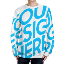 Cargar imagen en el visor de la galería, Suéter / Jersey de cuello redondo manga larga casual para hombre MY09 Personalizado con Impresión Completa de una imagen con Foto Logo Patrón Texto