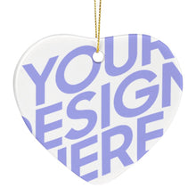 Cargar imagen en el visor de la galería, Adornos Decoraciones de Navidad de Corazón / Adornos Navideños Personalizados con Foto Logo Patrón Texto (Impresión Completa de Una Imagen)