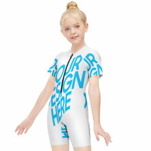Cargar imagen en el visor de la galería, Bañador / Traje de Baño de Surfing de Una Pieza con Cremallera para Niñas NT001 Personalizado con Foto Logo Patrón Texto