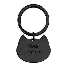 Cargar imagen en el visor de la galería, Llavero Redondo / Llavero de Hueso / Corazón / Gato / Estrella JJ0529156 Grabado Personalizado con Texto Nombre