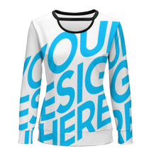 Cargar imagen en el visor de la galería, Camiseta Blusa de Moda Estilo Casual Sueltas Holgada Manga Larga Cuello Redondo para Mujer NZ051 Personalizada con Impresión Completa de una imagen con Foto Logo Patrón Texto