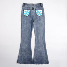 Cargar imagen en el visor de la galería, Pantalones vaqueros/ Jeans elásticos acampanados MC603 (imagen única) personalizados con foto, texto o logo